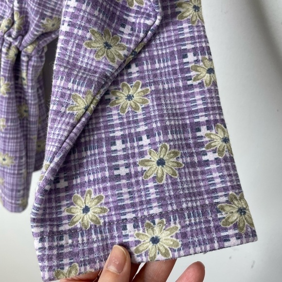 Vintage floral drawstring wais buttons down sweatshirt - Picture 5 of 9